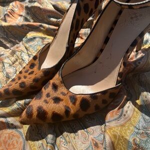 Vince Camuto Brown Leopard Print Heels